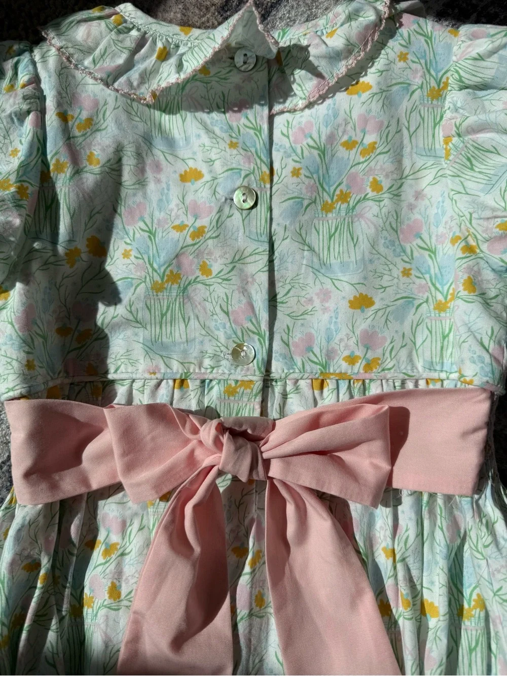 Smockingbird Floral Bouquet Smocked Jenny Bubble